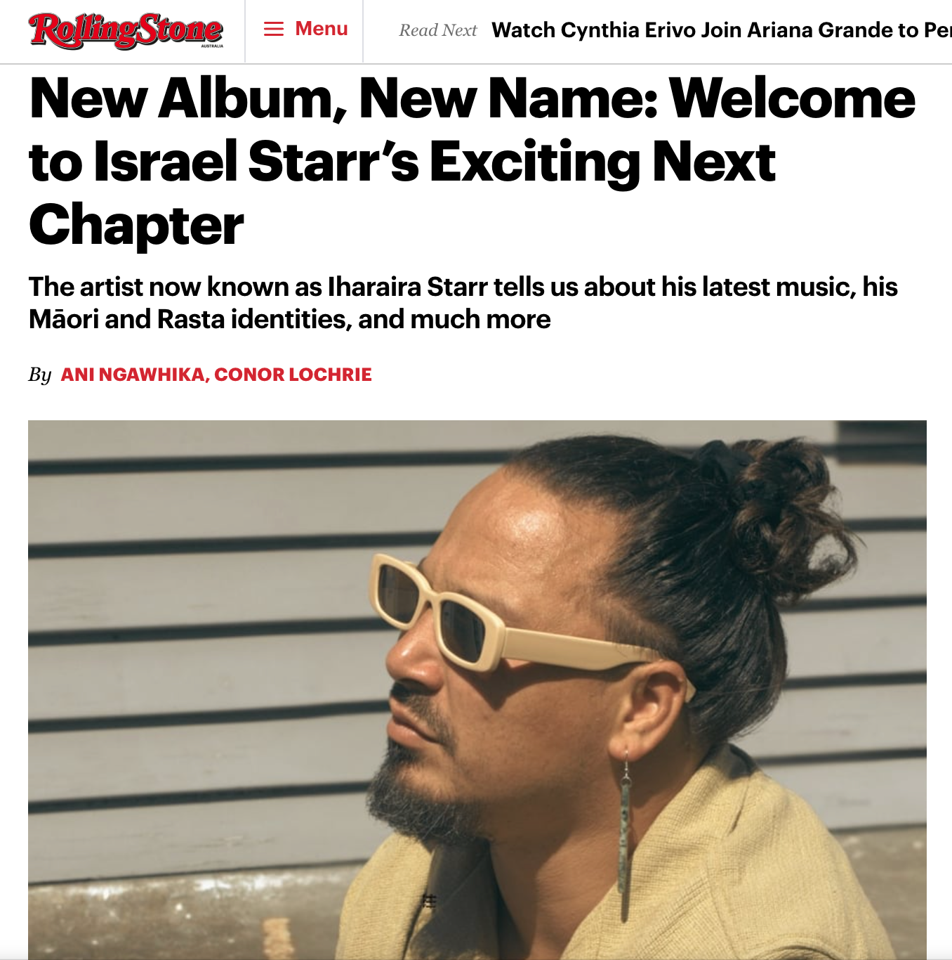 Iharaira Starr (FKA Israel Starr) Featured in Rolling Stone AU/NZ Following Release of New Album