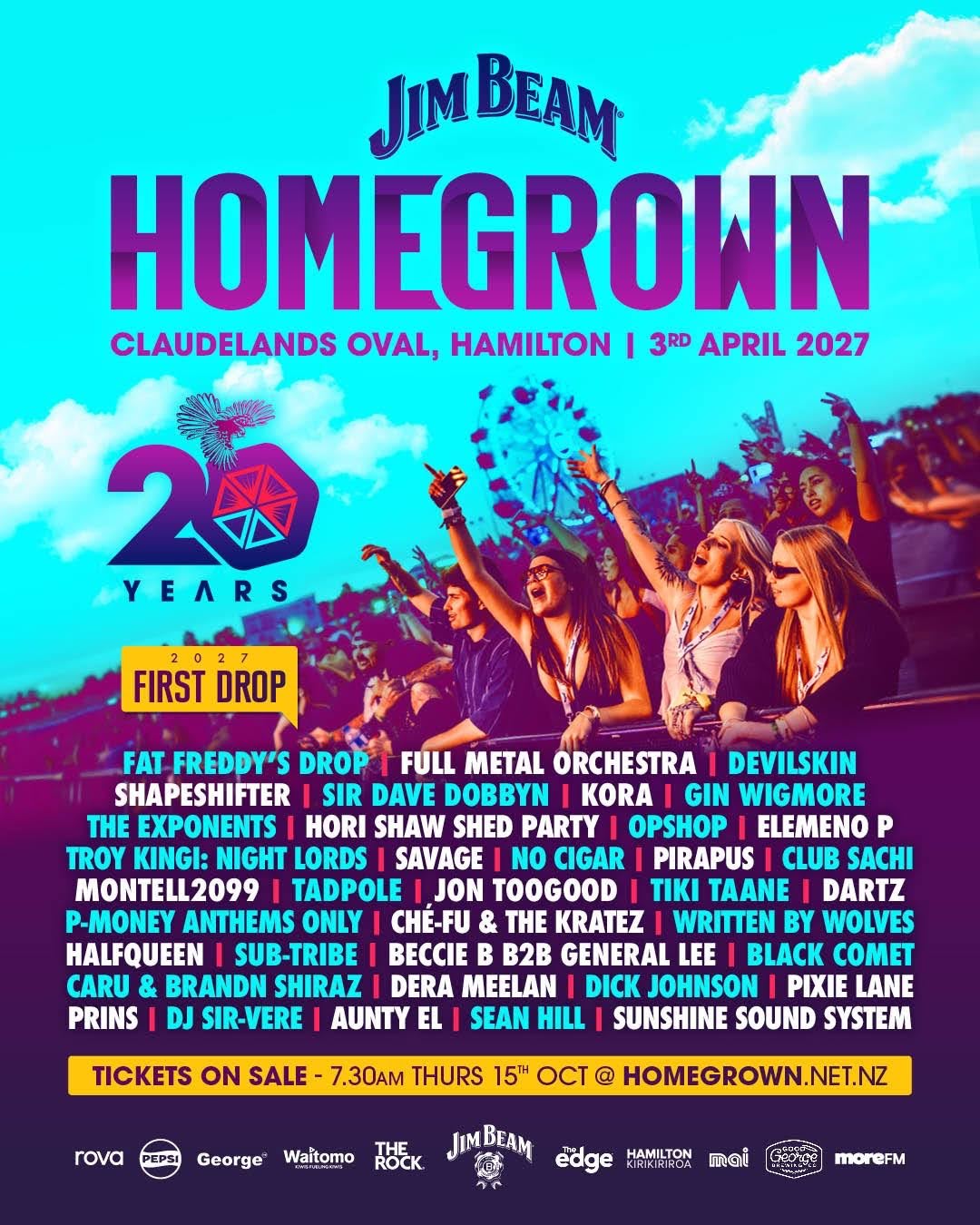 DRM Acts Fat Freddy’s Drop, Full Metal Orchestra, Devilskin and Sir Dave Dobbyn Set to Headline Homegrown 2027